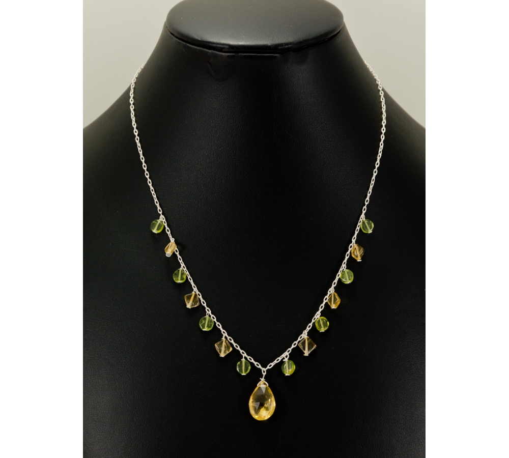 JNSU1256 Lemon Quartz and Green Agate Necklace JNSU1256 Lemon Quartz and Green Agate Necklace
