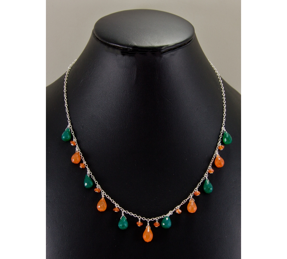 JNSU1275 Orange and Green Agate Necklace JNSU1275 Orange and Green Agate Necklace