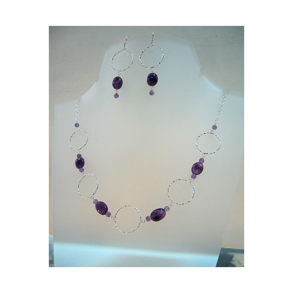 JN-JE0198 Amethyst Necklace and Earring Set JN-JE0198 Amethyst Necklace and Earring Set