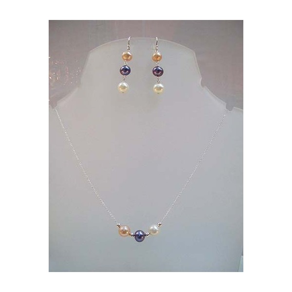 JN-JE0202 Fresh Water Pearl Necklace and Earring Set JN-JE0202 Fresh Water Pearl Necklace and Earring Set