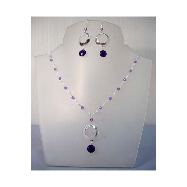JN-JE0237 Amethyst Necklace and Earring Set JN-JE0237 Amethyst Necklace and Earring Set