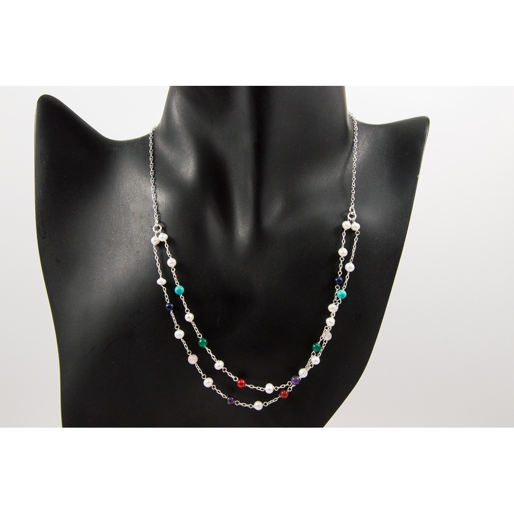 JNSU1284 Mixed Gems Necklace JNSU1284 Mixed Gems Necklace