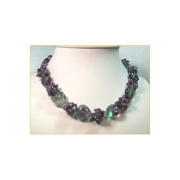 JN-UP134 Amethyst and Fluorite Necklace JN-UP134 Amethyst and Fluorite Necklace