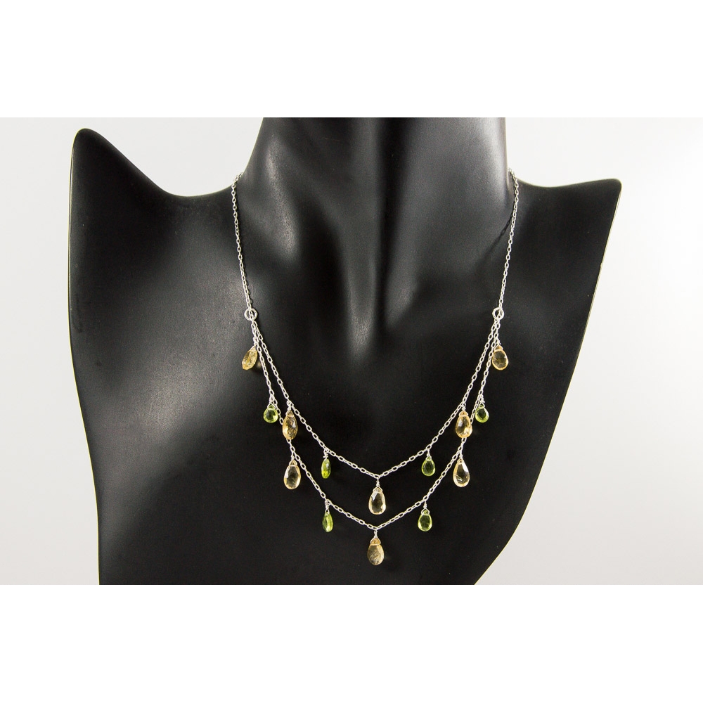 JNSU1161 Lemon Quartz and Peridot Necklace JNSU1161 Lemon Quartz and Peridot Necklace