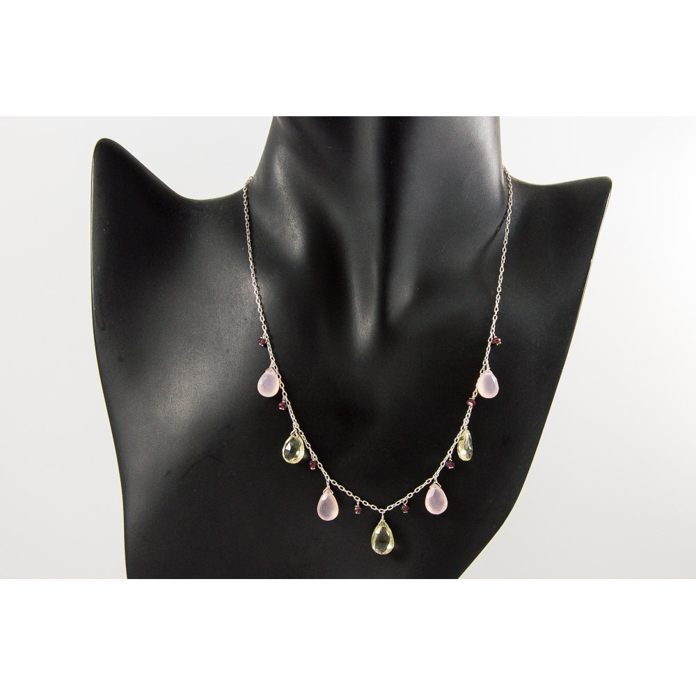 JNSU1263 Lemon Quartz and Rose Quartz Necklace JNSU1263 Lemon Quartz and Rose Quartz Necklace