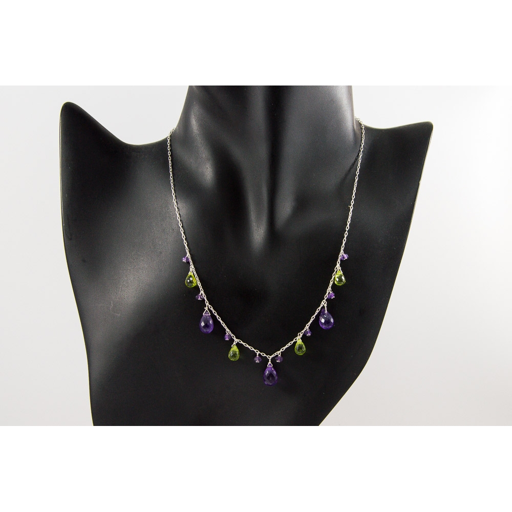 JNSU1291 Amethyst and Peridot Necklace JNSU1291 Amethyst and Peridot Necklace