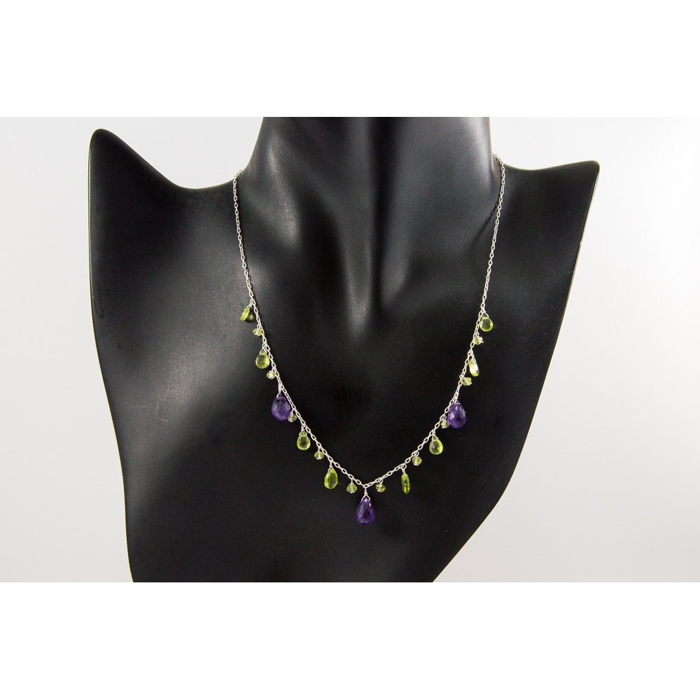 JNSU1292 Amethyst and Peridot Necklace JNSU1292 Amethyst and Peridot Necklace