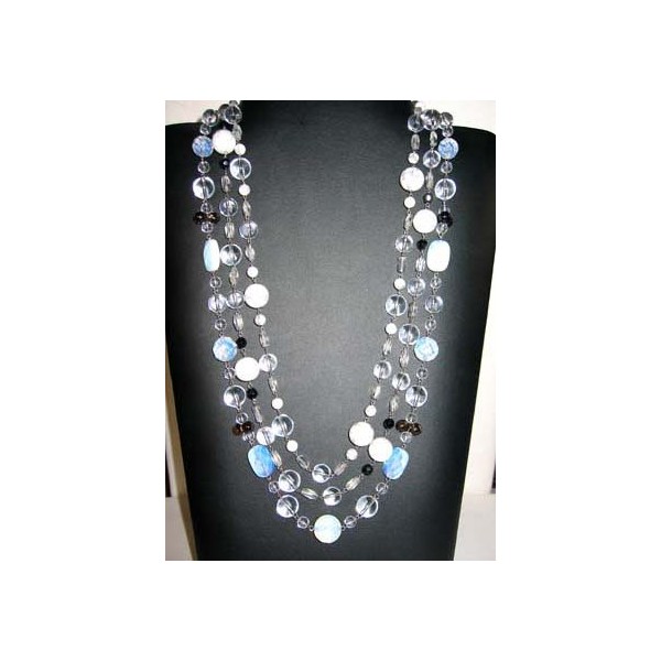 JN-UP167 Moonstone, Smoky, and Crystal Quartz Necklace JN-UP167 Moonstone, Smoky, and Crystal Quartz Necklace