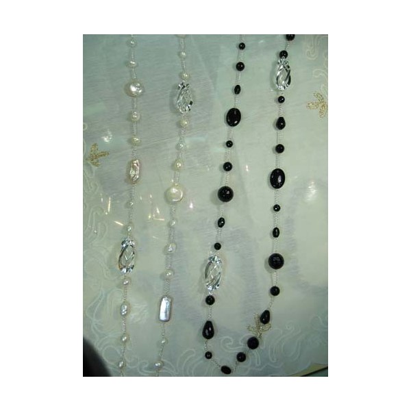 JN-UP177 Fresh Water Pearl and Onyx Necklace JN-UP177 Fresh Water Pearl and Onyx Necklace