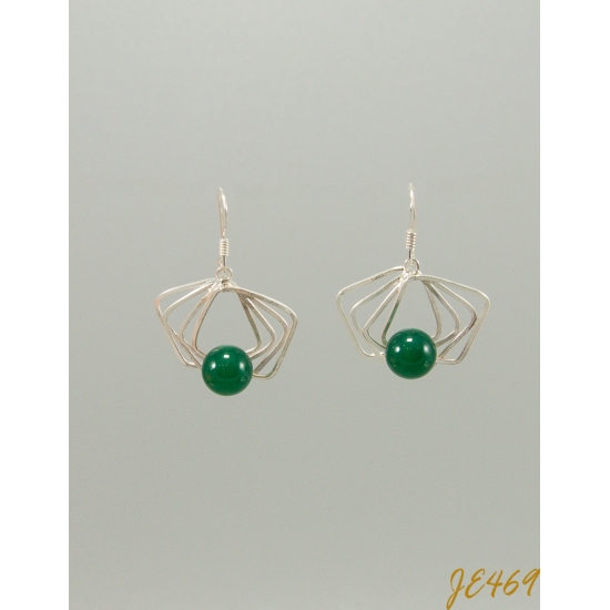 JE469 Green Agate Earring
