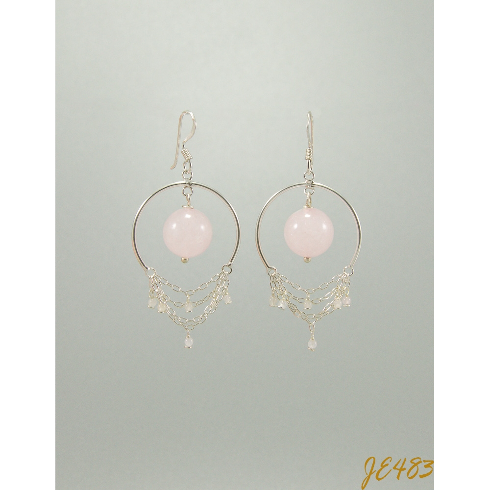 JE483 Rose Quartz Earring JE483 Rose Quartz Earring