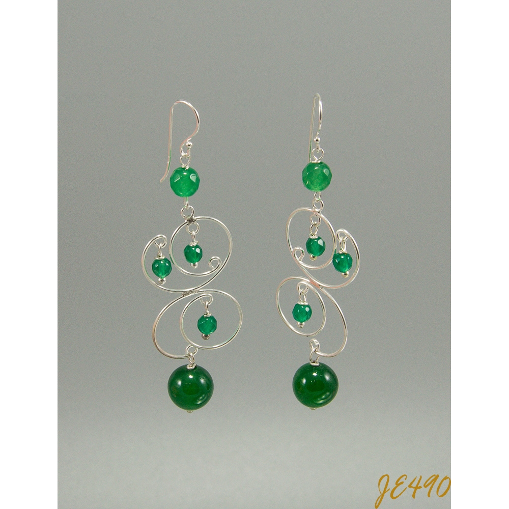 JE490 Green Agate Earring JE490 Green Agate Earring