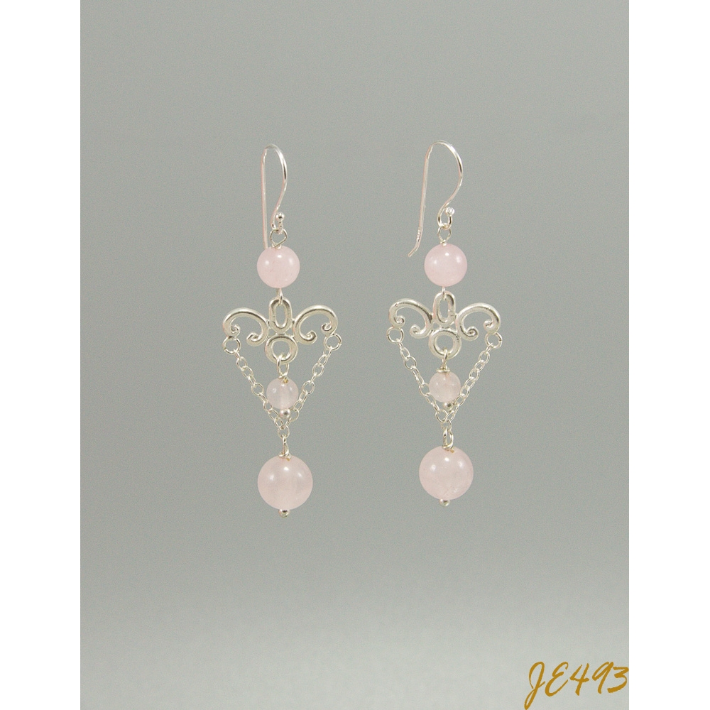 JE493 Rose Quartz Earring JE493 Rose Quartz Earring