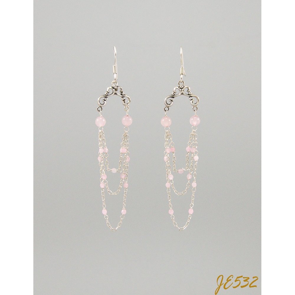 JE532 Rose Quartz Earrings JE532 Rose Quartz Earrings