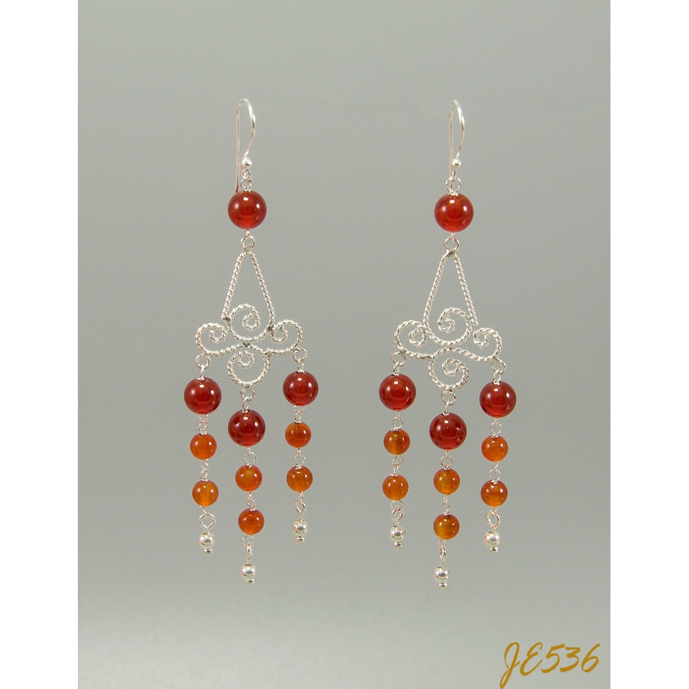 JE536 Red and Orange Agate Earrings JE536 Red and Orange Agate Earrings
