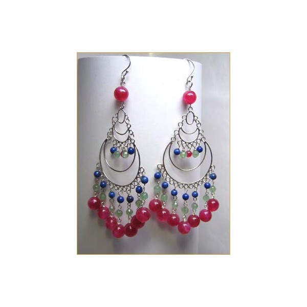 E0061 Multi Semi Precious Gems Earring E0061 Multi Semi Precious Gems Earring