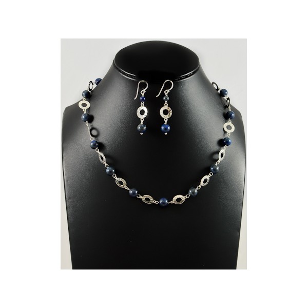 JNEP 242 Lapiz Lazuli Necklace and Earring Set JNEP 242 Lapiz Lazuli Necklace and Earring Set