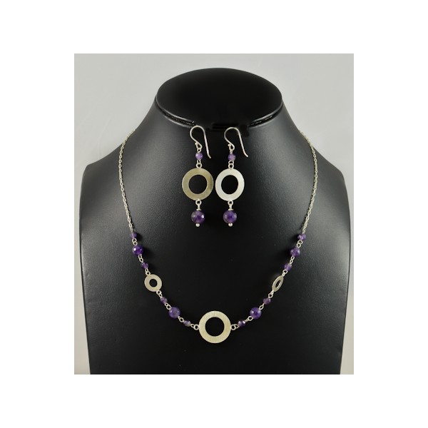 JNEP 255 Amethyst Necklace and Earring Set JNEP 255 Amethyst Necklace and Earring Set