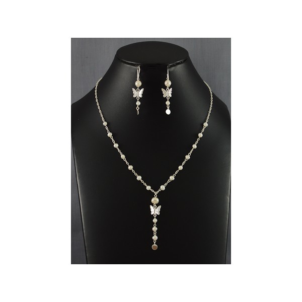 JNEP 260 Fresh Water Pearl Necklace and Earring Set JNEP 260 Fresh Water Pearl Necklace and Earring Set