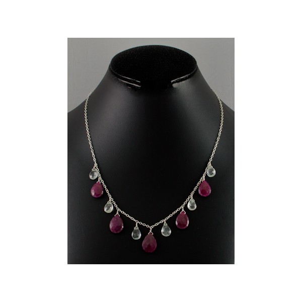 JNSU1221 Dyed Ruby and Apatite Necklace JNSU1221 Dyed Ruby and Apatite Necklace
