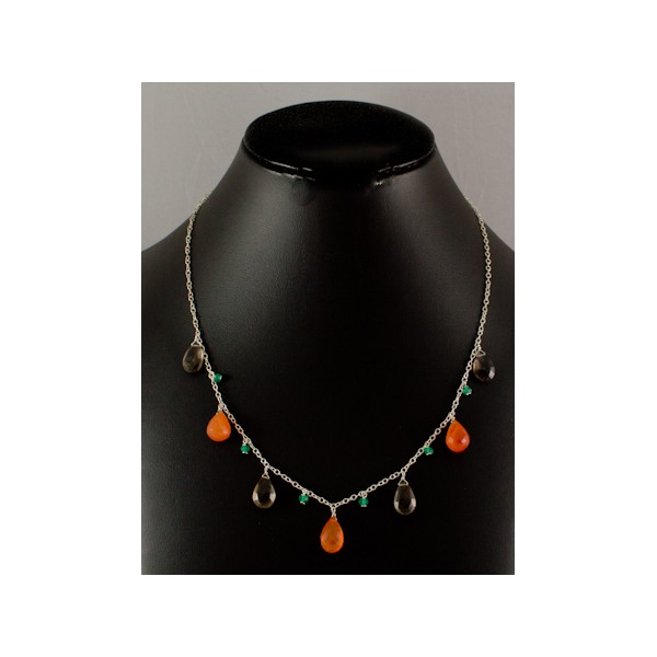JNSU1132 Smoky and Orange Agate Necklace JNSU1132 Smoky and Orange Agate Necklace