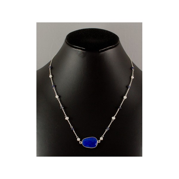 JNSU1158 Blue Agate Necklace JNSU1158 Blue Agate Necklace