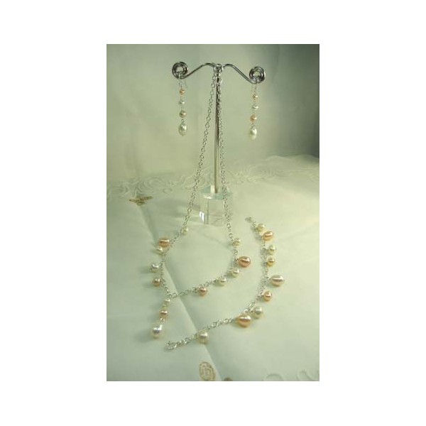 JB-JN-JE-UP002 Fresh Water Pearl Necklace, Earring, and Bracelet Set JB-JN-JE-UP002 Fresh Water Pearl Necklace, Earring, and Bracelet Set