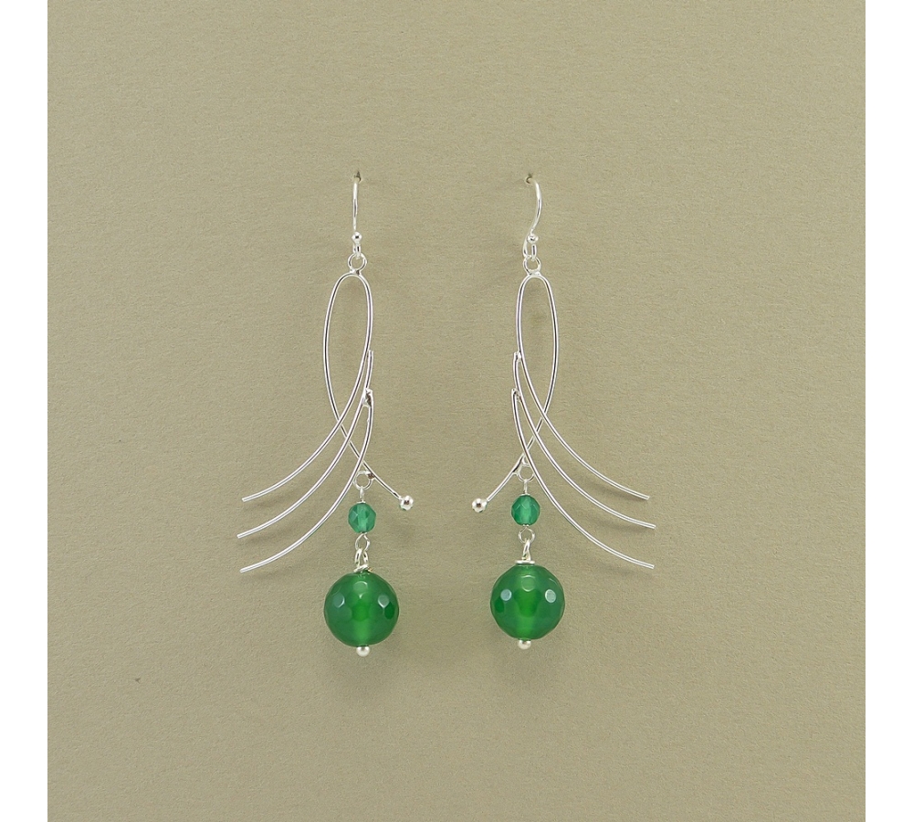 JE 409 Green Agate Earring JE 409 Green Agate Earring