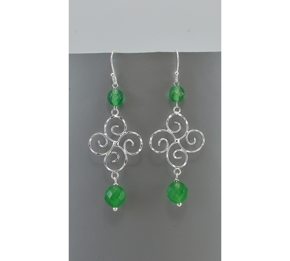 JE 402 Green Agate Earring JE 402 Green Agate Earring