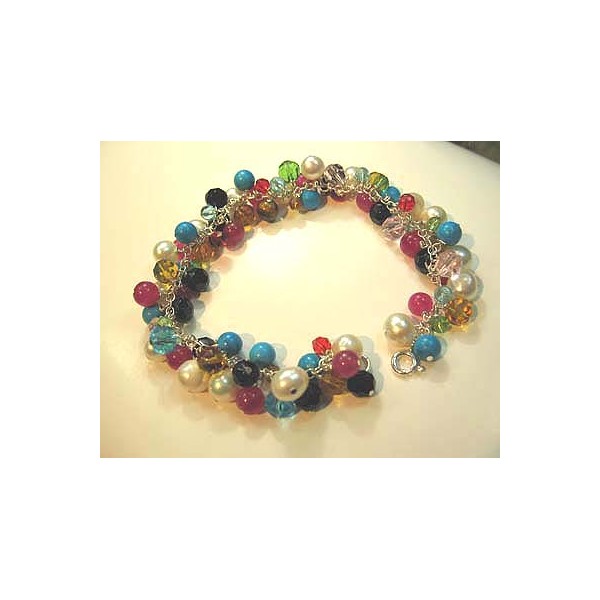 JB-UP009 Multi Semi Precious Gems Bracelet JB-UP009 Multi Semi Precious Gems Bracelet